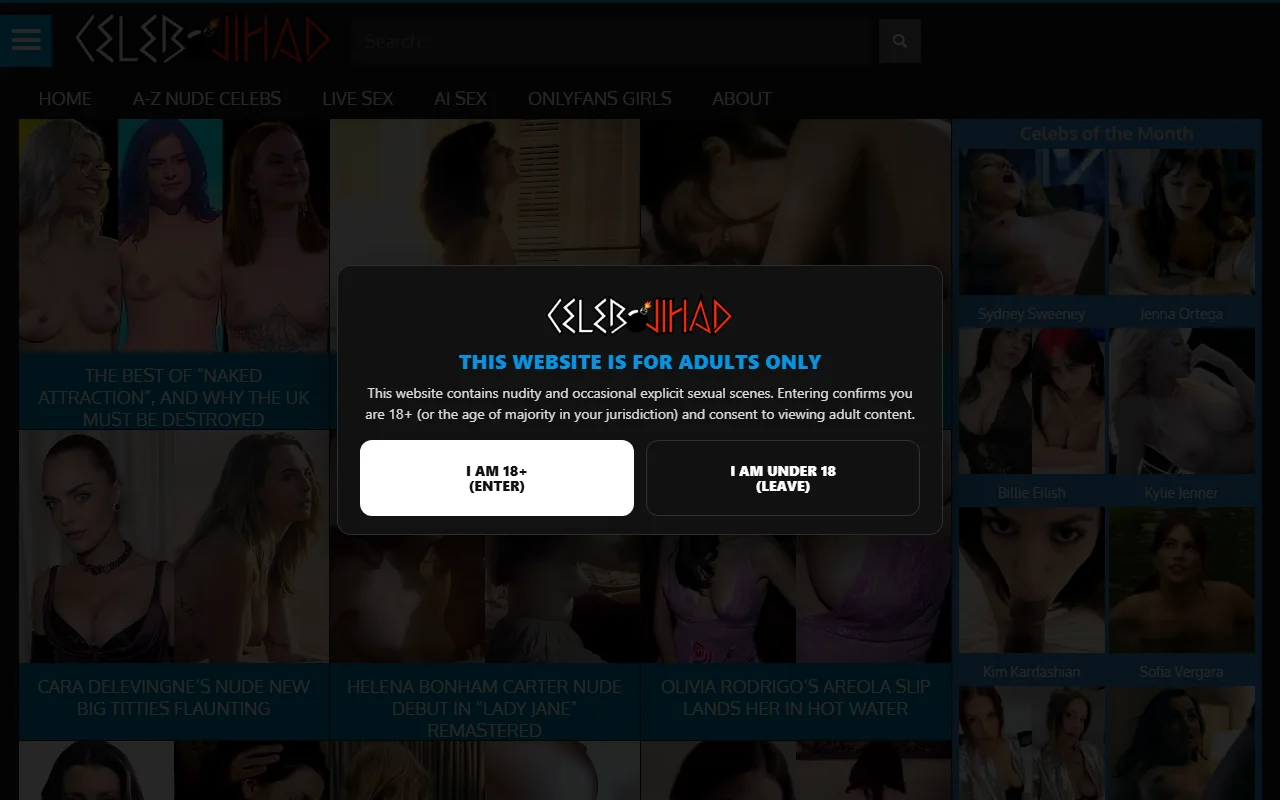Screenshot: Celebjihad Screenshot of Celebjihad